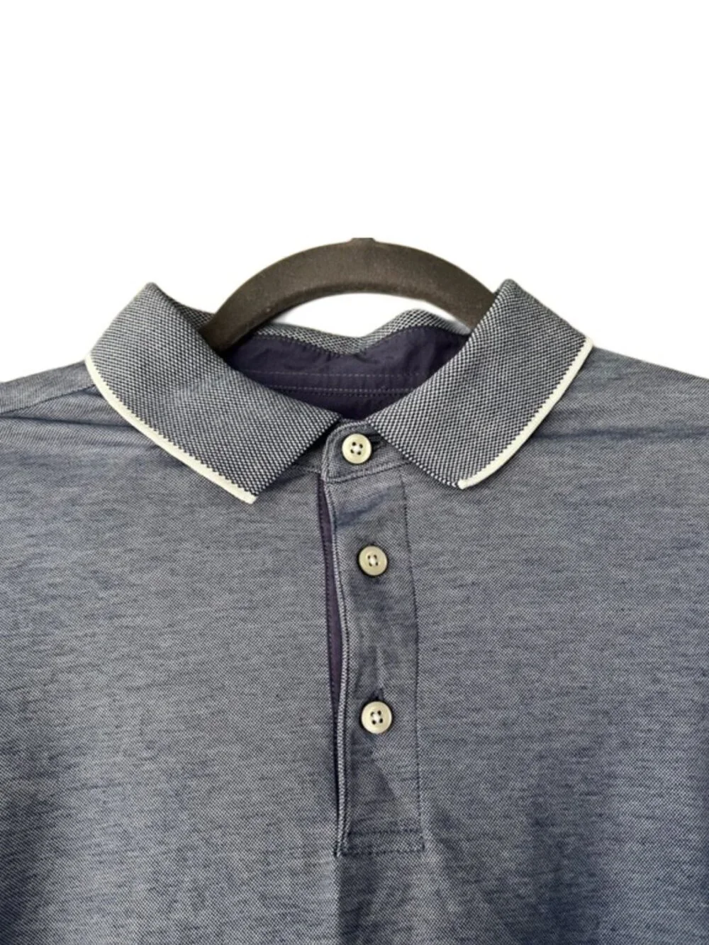 UNTUCKit Gray Long Sleeve Polo Shirt Men’s Medium Pima Cotton Blend - Picture 3 of 6